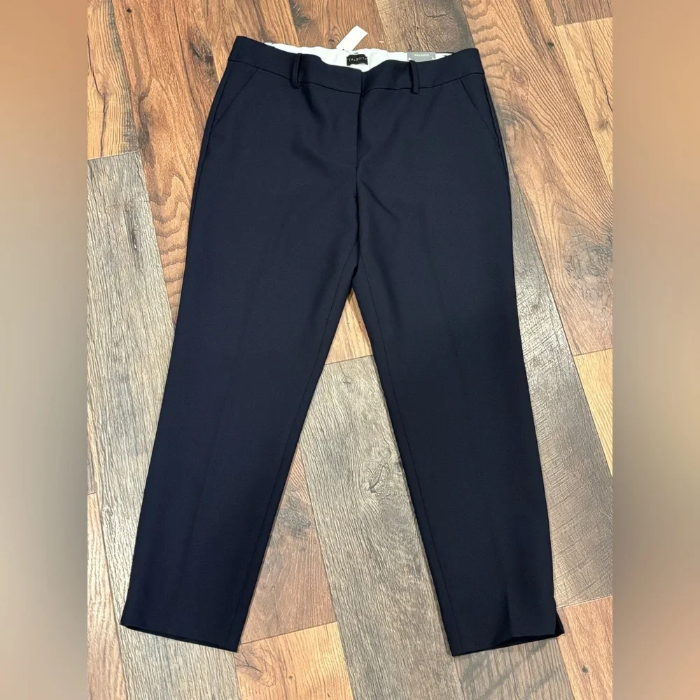 TALBOTS NWT NAVY HAMPSHIRE STRAIGHT ANKLE PANTS SIZE 14 - Picture 3 of 14